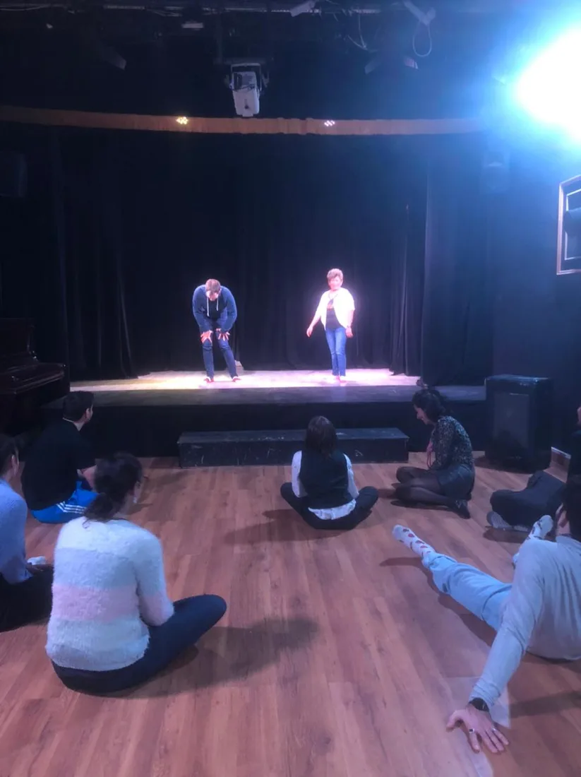 Scene from The Game acting workshop in Mexico City