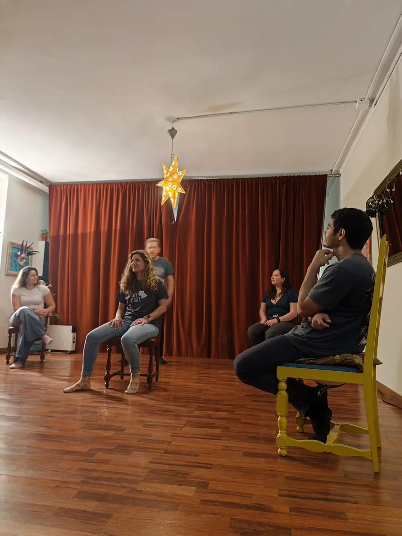 Scene from The Game acting workshop in Mexico City